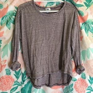 Striped purple cropped shirt